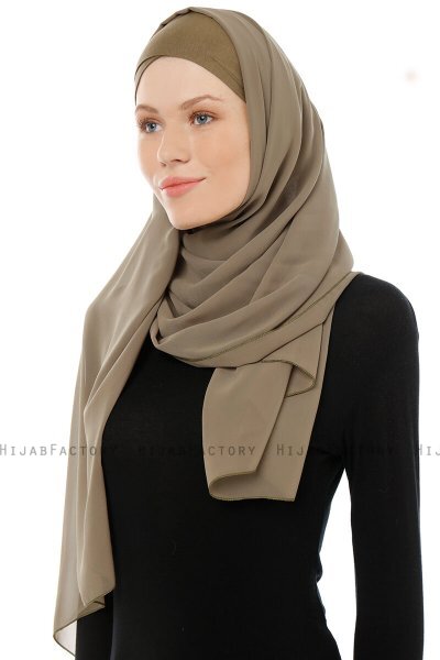 Alara Cross - Olivgrün One Piece Chiffon Hijab