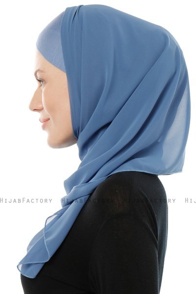 Alara Cross - Indigo One Piece Chiffon Hijab