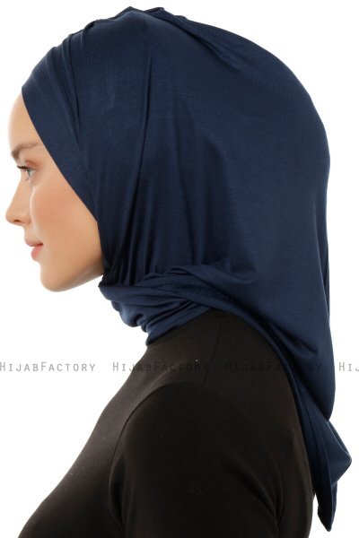 Isra Plain - Navy Blau One-Piece Viscose Hijab