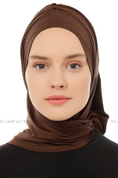 Isra Plain - Braun One-Piece Viscose Hijab