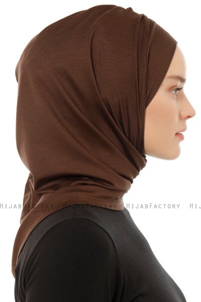 Isra Plain - Braun One-Piece Viscose Hijab