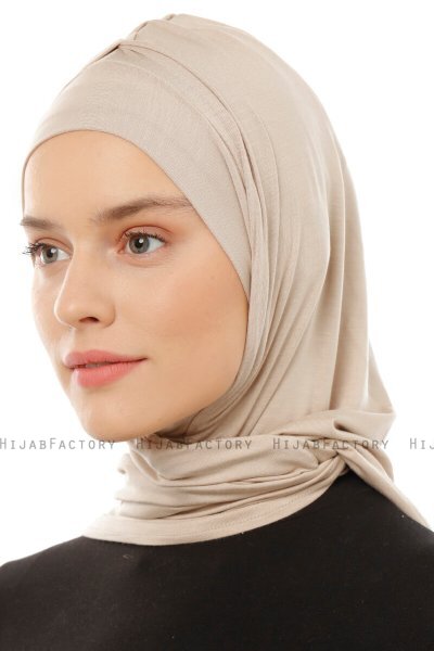 Isra Plain - Helltaupe One-Piece Viscose Hijab