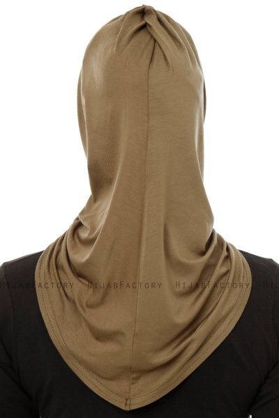 Isra Plain - Khaki One-Piece Viscose Hijab