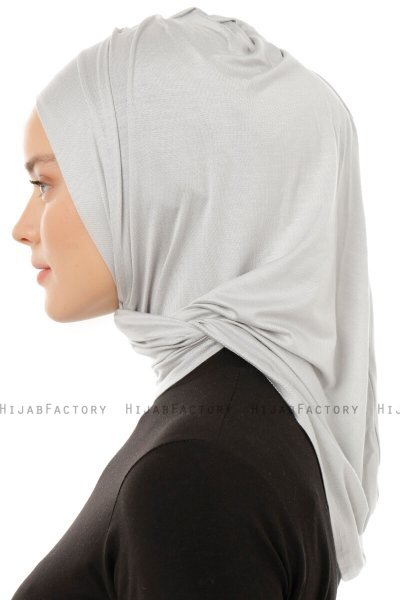 Isra Plain - Hellgrau One-Piece Viscose Hijab