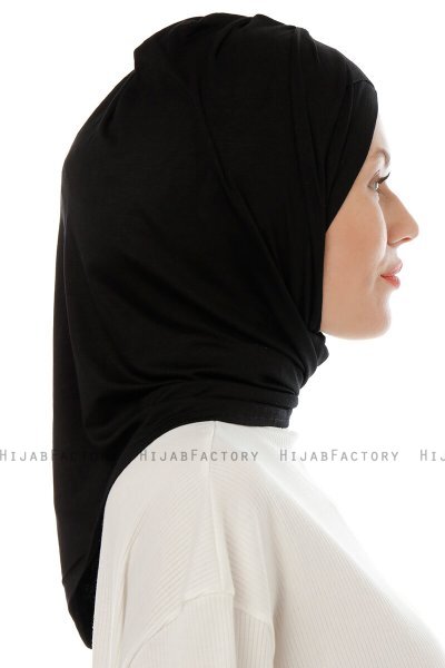 Isra Cross - Schwarz One-Piece Viscose Hijab