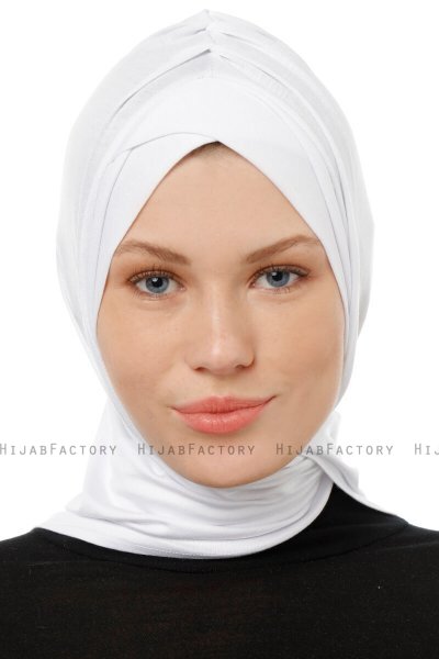 Isra Cross - Weiß One-Piece Viscose Hijab