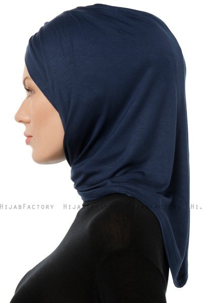 Isra Cross - Navy Blau One-Piece Viscose Hijab