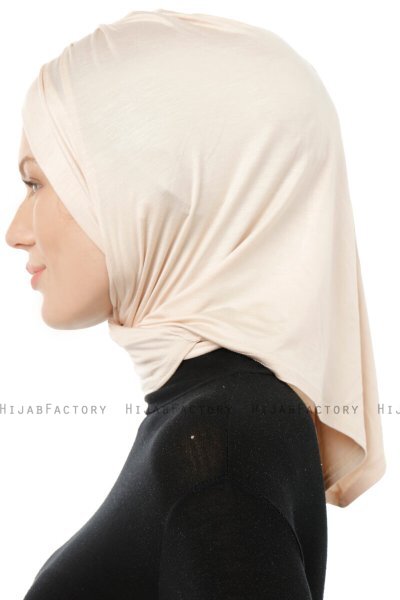 Isra Cross - Beige One-Piece Viscose Hijab