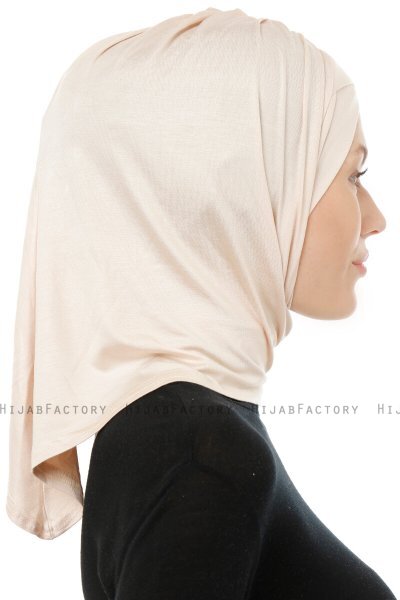 Isra Cross - Beige One-Piece Viscose Hijab