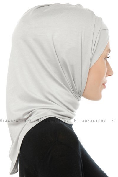 Isra Cross - Hellgrau One-Piece Viscose Hijab