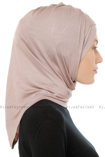 Isra Cross - Steingrau One-Piece Viscose Hijab