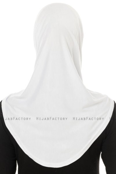 Hanfendy Plain Logo - Weiß One-Piece Hijab