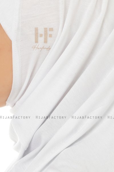 Hanfendy Plain Logo - Weiß One-Piece Hijab