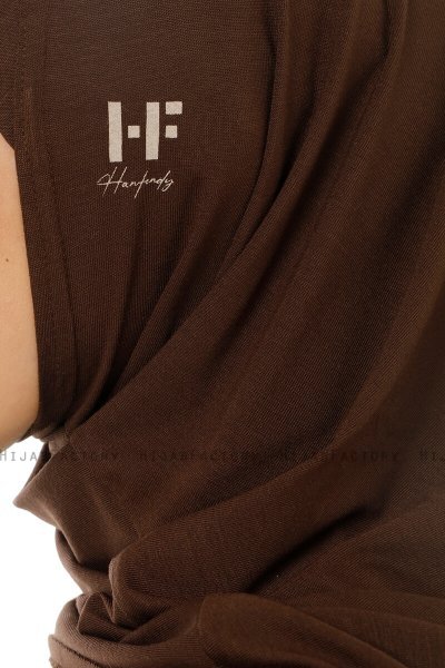 Hanfendy Plain Logo - Braun One-Piece Hijab