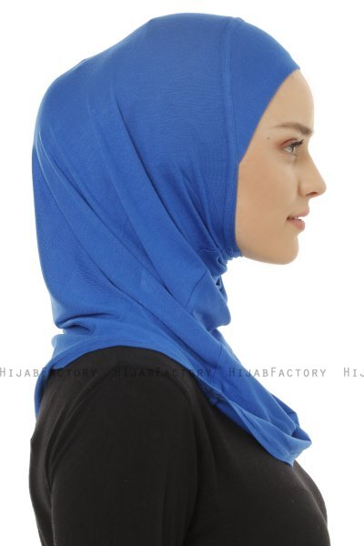 Hanfendy Plain Logo - Blau One-Piece Hijab