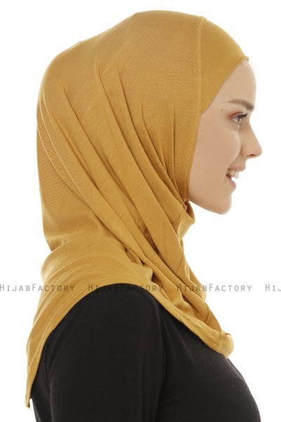 Hanfendy Plain Logo - Senf One-Piece Hijab