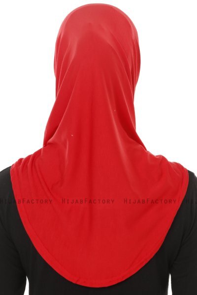 Hanfendy Plain Logo - Rot One-Piece Hijab
