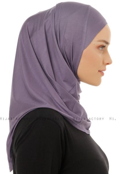 Hanfendy Plain Logo - Dunkelviolett One-Piece Hijab