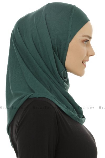 Hanfendy Plain Logo - Dunkelgrün One-Piece Hijab