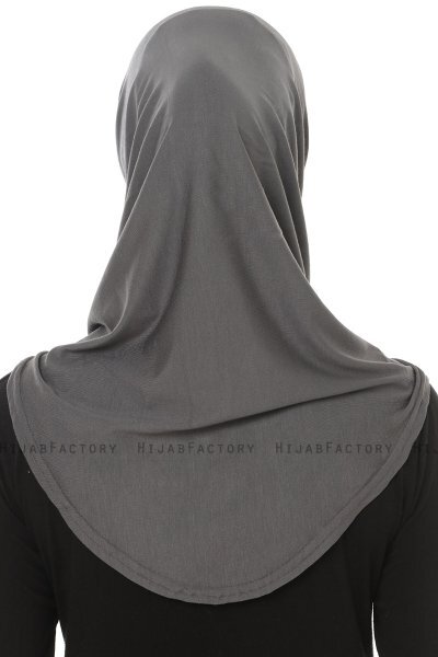 Hanfendy Plain Logo - Dunkelgrau One-Piece Hijab