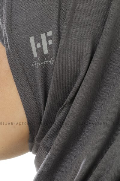 Hanfendy Plain Logo - Dunkelgrau One-Piece Hijab