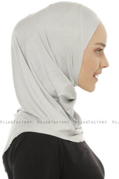 Hanfendy Plain Logo - Hellgrau One-Piece Hijab