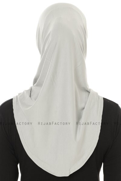 Hanfendy Plain Logo - Hellgrau One-Piece Hijab