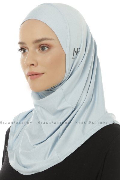 Hanfendy Plain Logo - Baby Blue One-Piece Hijab