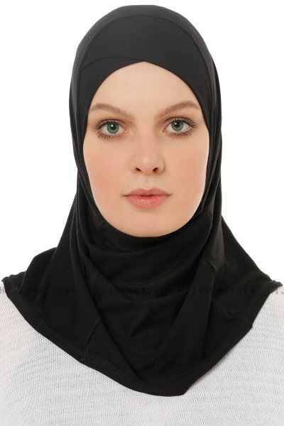 Hanfendy Cross Logo - Schwarz One-Piece Hijab