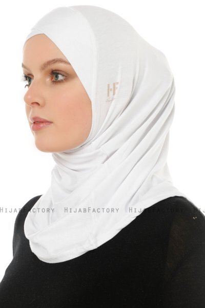 Hanfendy Cross Logo - Weiß One-Piece Hijab
