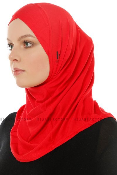 Hanfendy Cross Logo - Rot One-Piece Hijab