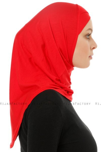 Hanfendy Cross Logo - Rot One-Piece Hijab
