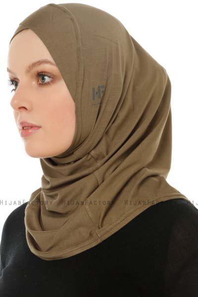 Hanfendy Cross Logo - Khaki One-Piece Hijab