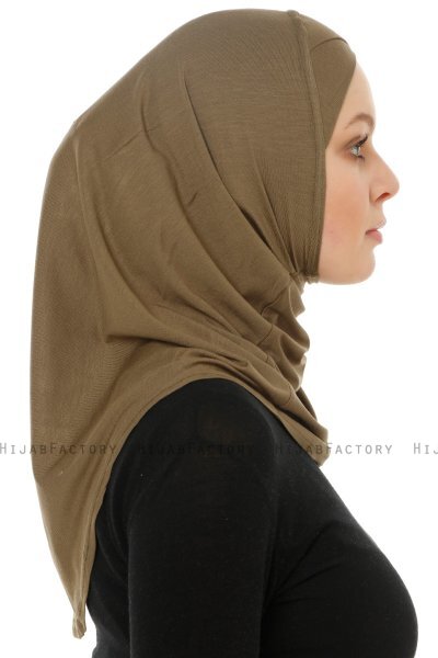 Hanfendy Cross Logo - Khaki One-Piece Hijab