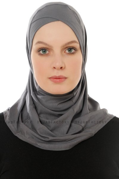 Hanfendy Cross Logo - Dunkelgrau One-Piece Hijab