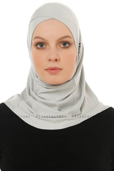 Hanfendy Cross Logo - Hellgrau One-Piece Hijab