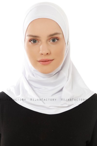Micro Plain - Weiß One-Piece Hijab