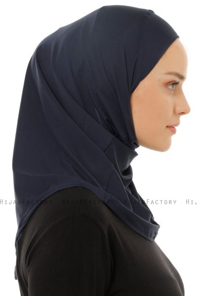 Micro Plain - Navy Blau One-Piece Hijab