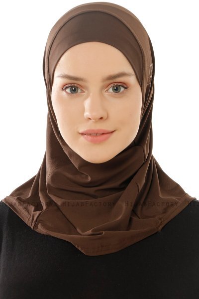 Micro Plain - Braun One-Piece Hijab