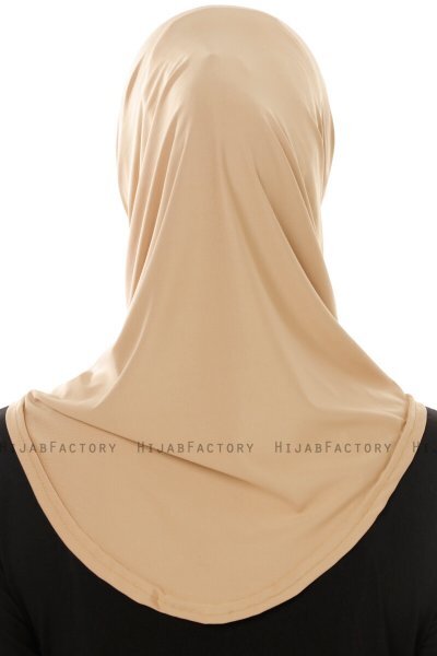 Micro Plain - Beige One-Piece Hijab - Ecardin