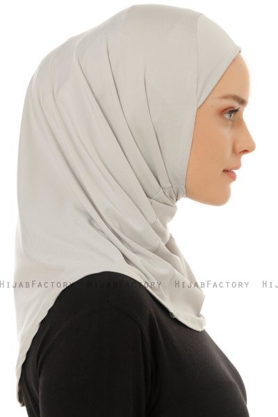 Micro Plain - Hellgrau One-Piece Hijab