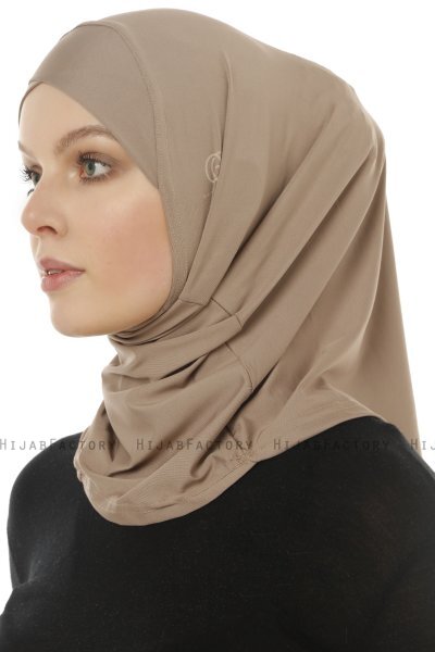 Micro Cross - Dunkeltaupe One-Piece Hijab
