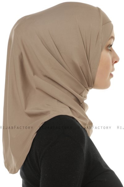 Micro Cross - Dunkeltaupe One-Piece Hijab