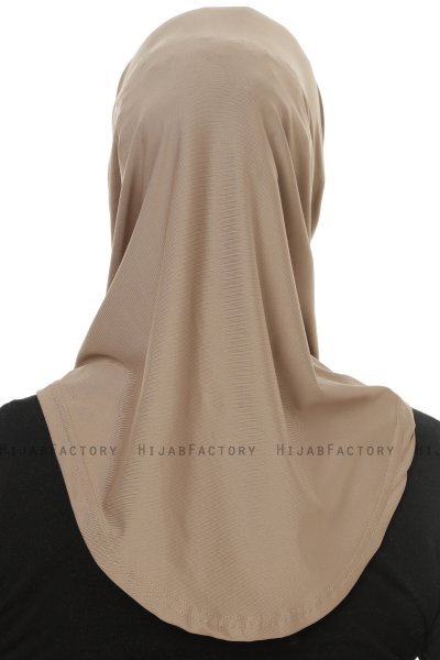 Micro Cross - Dunkeltaupe One-Piece Hijab