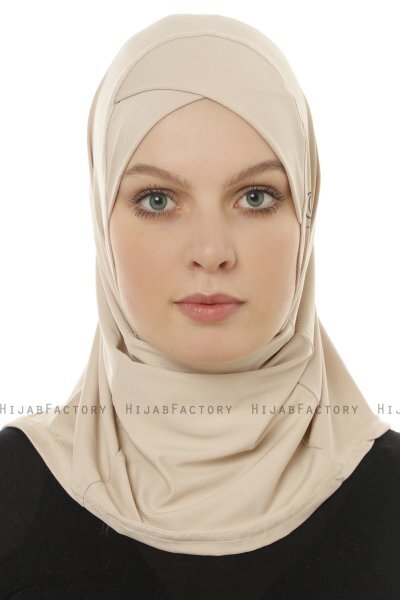 Micro Cross - Helltaupe One-Piece Hijab
