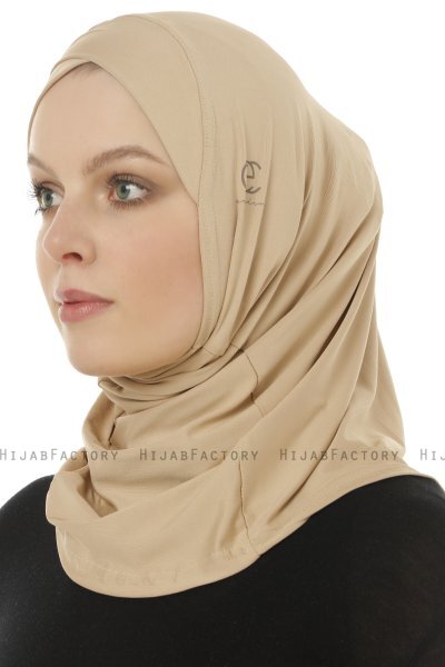 Micro Cross - Beige One-Piece Hijab - Ecardin