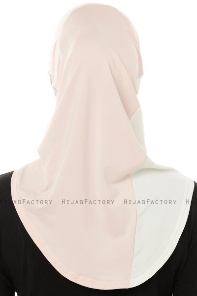 Esin - Altrosa & Hellgrau & Creme One-Piece Hijab