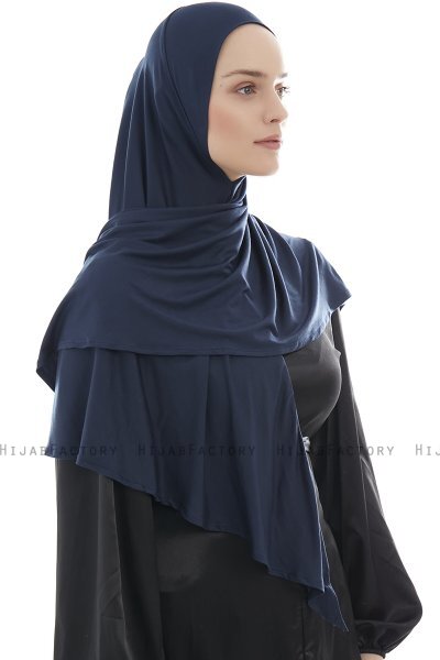 Ajda – Navy Blau Hijab Mit Reißverschluss
