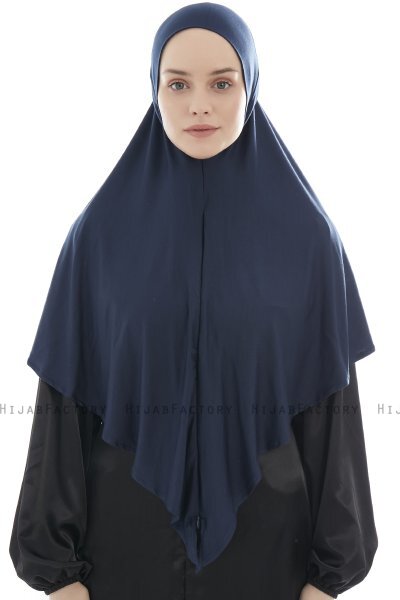 Ajda – Navy Blau Hijab Mit Reißverschluss