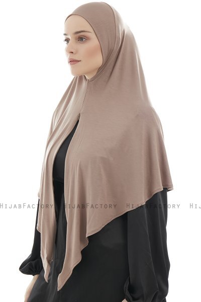 Ajda – Dunkeltaupe Hijab Mit Reißverschluss